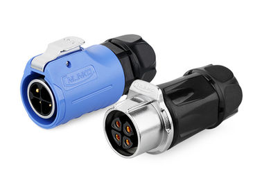 중국 파란 플라스틱 방수 케이블 연결관 납땜 합동, 4개의 Pin 방수 마개를 점화하는 LED 협력 업체